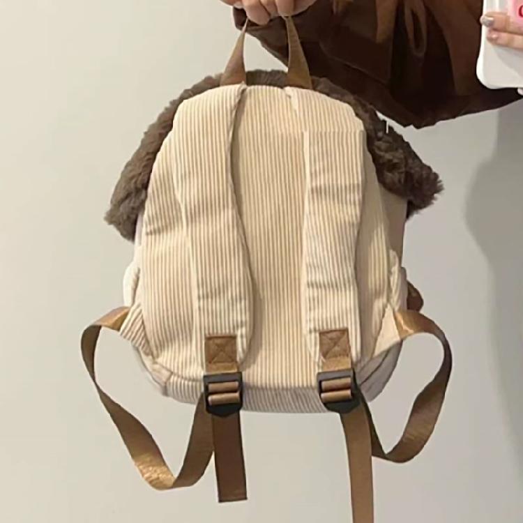 Girls Cartoon Mushroom Backpack Student School Bag Travel Bag Autumn Winter Dolls Bag Plush Backpack