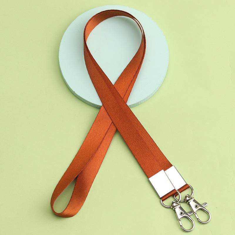 Double Hook ID Badge Lanyard with Double Buckle and Dual Clip Holder