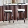 Taburete de Metal Moderno Estilo Windsor con Asiento Acolchado para Islas de Cocina, Barras, Restaurantes; Altura de Barra; Estilo Vintage y Minimalista