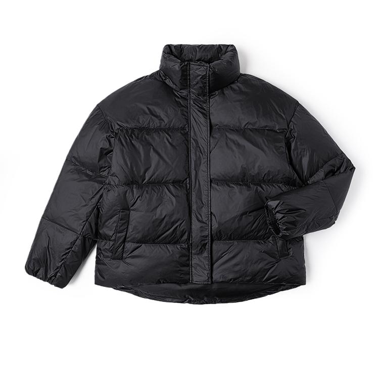 Lee Stand Collar Solid Color Duck Down Comfortable Quilted Design Warm Retaining Dark Series Down Jacket Women outerwear Black LWT008258204579K11000