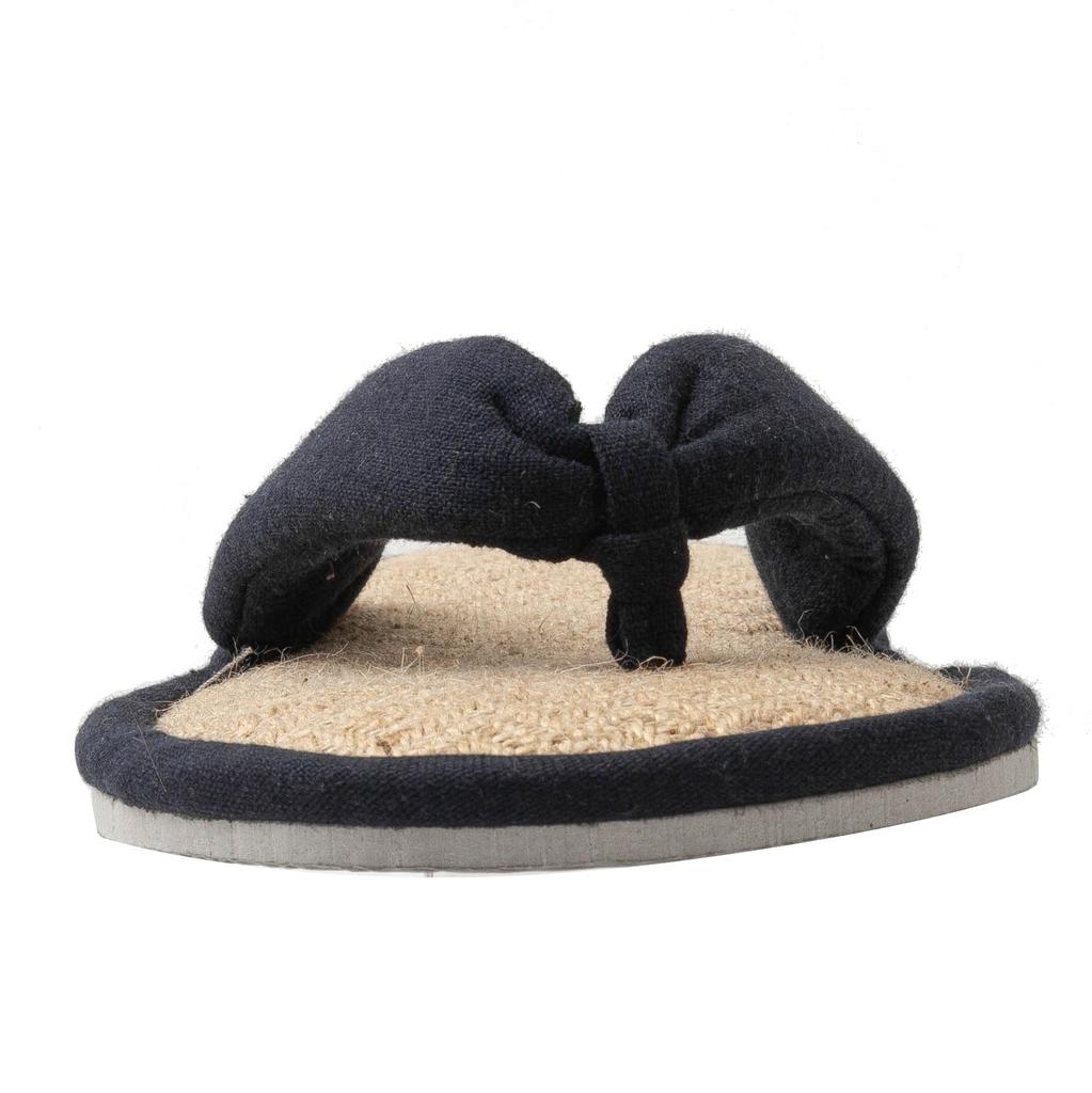 zenHome Jute Hemp Thong Room Room Fits Tatami Solid Sizes Slippers, Sandals, Shoes, Mats, Color, Unisex, Black, 26.5-28cm