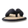 zenHome Jute Hemp Thong Room Room Fits Tatami Solid Sizes Slippers, Sandals, Shoes, Mats, Color, Unisex, Black, 26.5-28cm