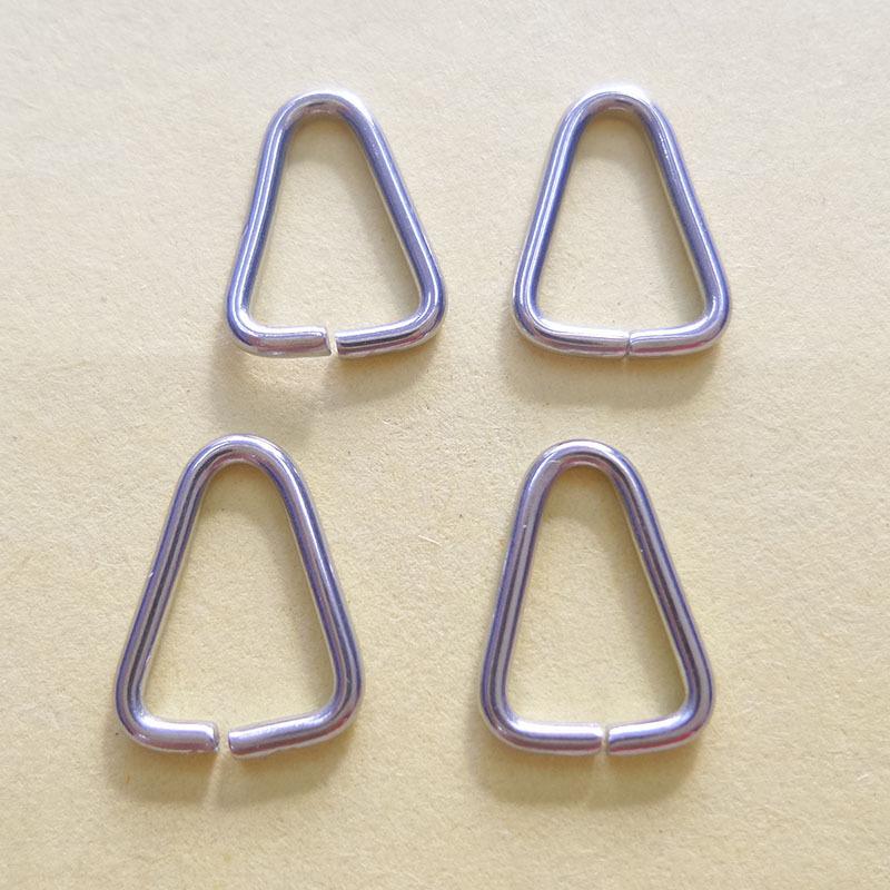 Manufacturers  Stainless Steel Jewelry Findings Minimalist Decorative Components Triangular Buckle Open Ring Fittings Stainless Steel&7*9.5mm ( 1bag / 100 pcs ) серебряный