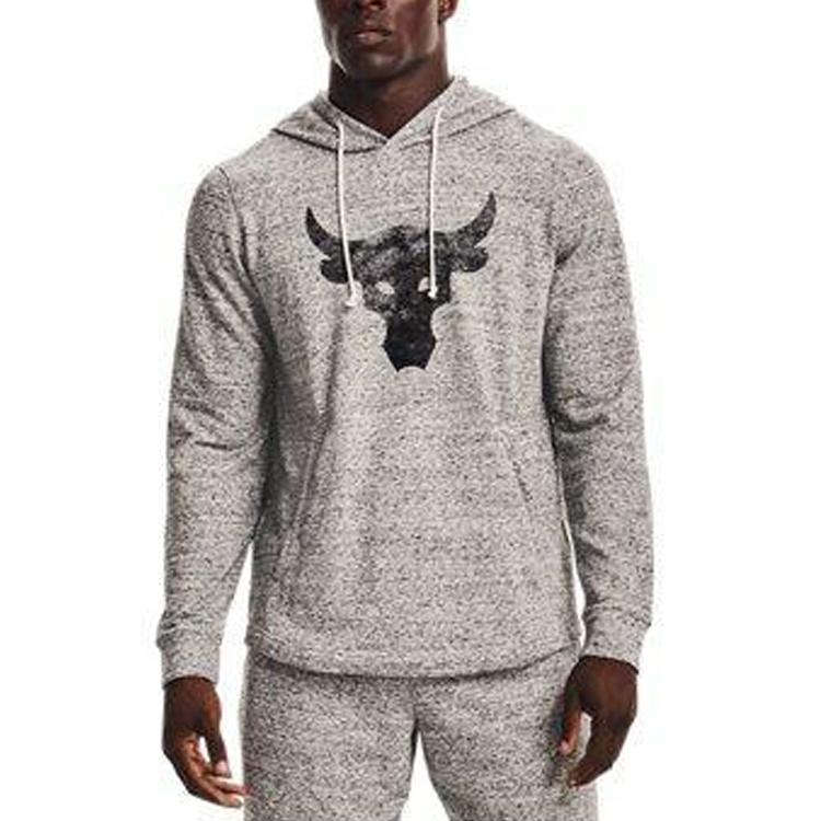 Under Armour Project Rock Johnson Training Hoodie Men Hoodies Gray 1367107-112