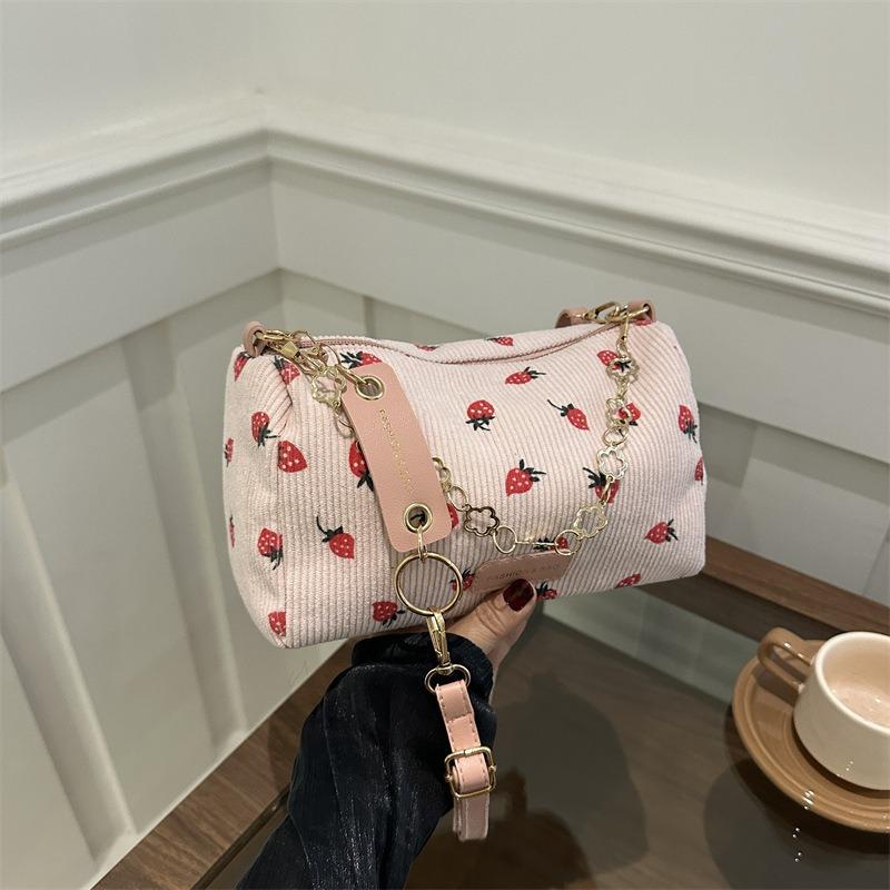 Mode süße Mädchen Kissen Tasche einfache lässig Cord Schultertasche