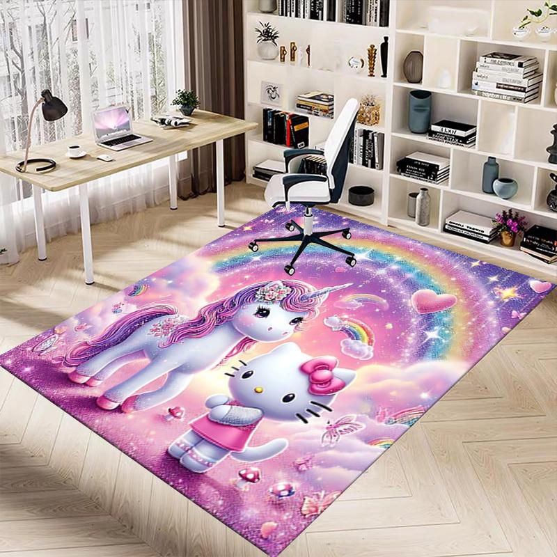 1pc Unicorn Hello Kitty Carpet Office Rug Outdoor Mat Home Decor Area Carpet Festival Gift Office desk chair carpet