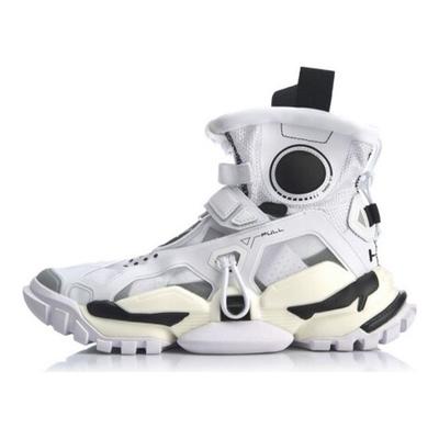 Li Ning 2.0 Hi Dw Tênis Casual Esportivo Cano Alto Unissex Branco Preto AGWQ006-1