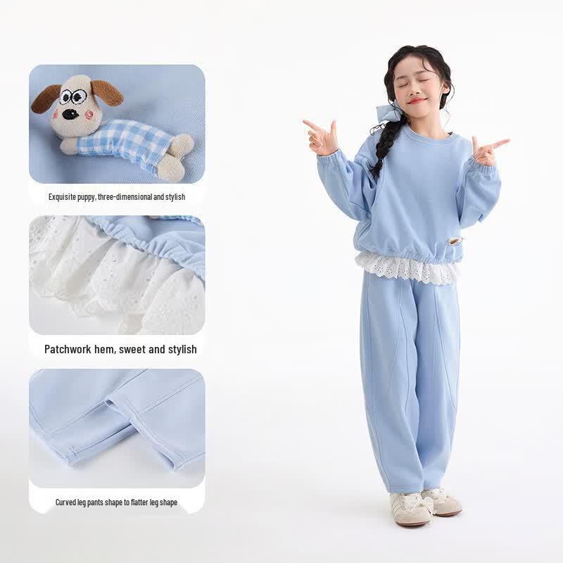 Girls' Sweet Lace Two-Piece Set