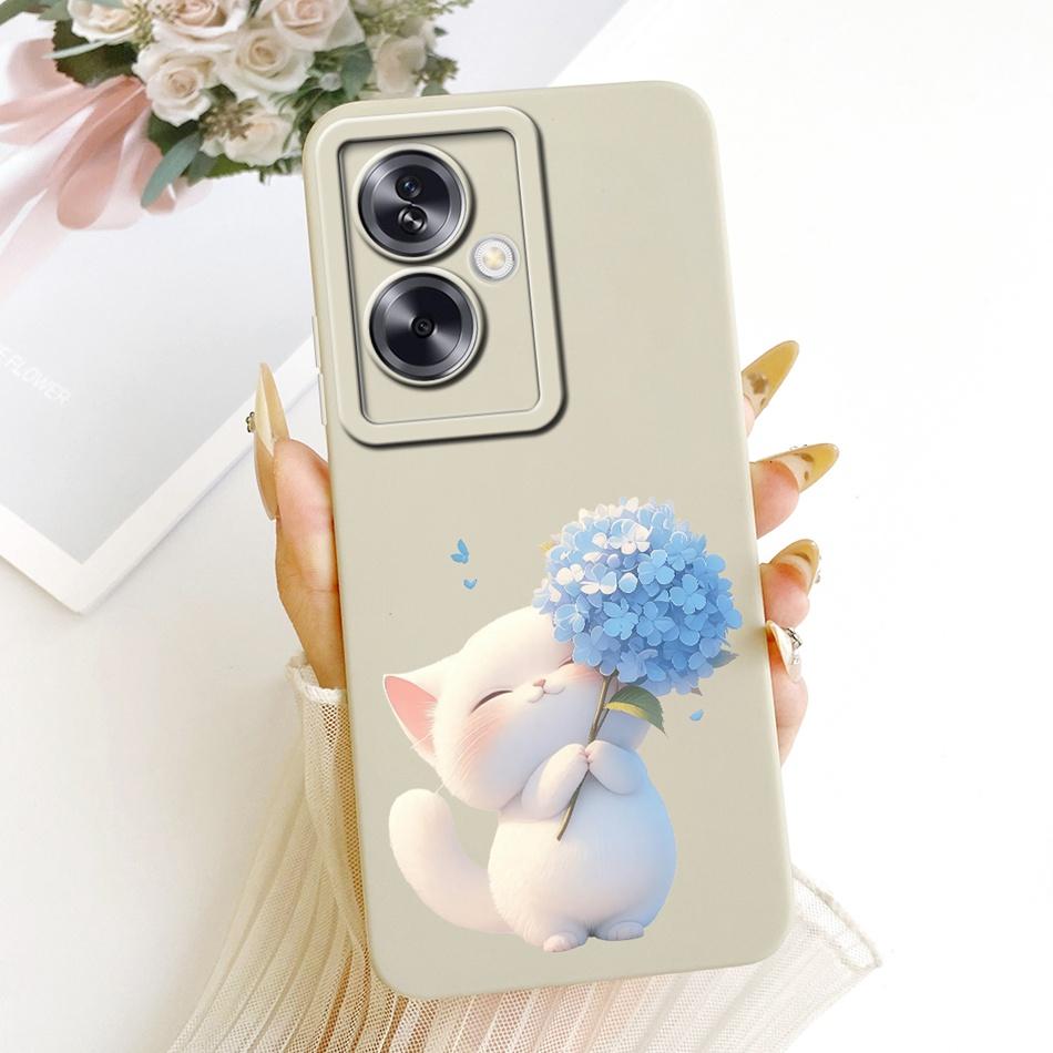 For OPPO A79 5G Cute Cat Flower Cartoon Phone Case For Oppo A79 CPH2553 CPH2557 Shockproof Soft Silicone Covers Bumper