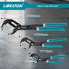 LIBRATON Water Pump Pliers Set of 3 175 240 300mm Steel Plier Wrench Plumbing Tool with Case CR-V