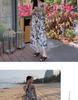 2024 French Ink Floral Suspender Beach Dress: High-End Summer Wear for Women