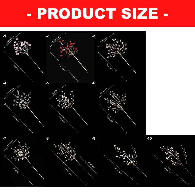 Ready-to-Place Christmas Branch Pick with Extended Stem for Decorating Tree, Wreath, Garlands, and Table Displays