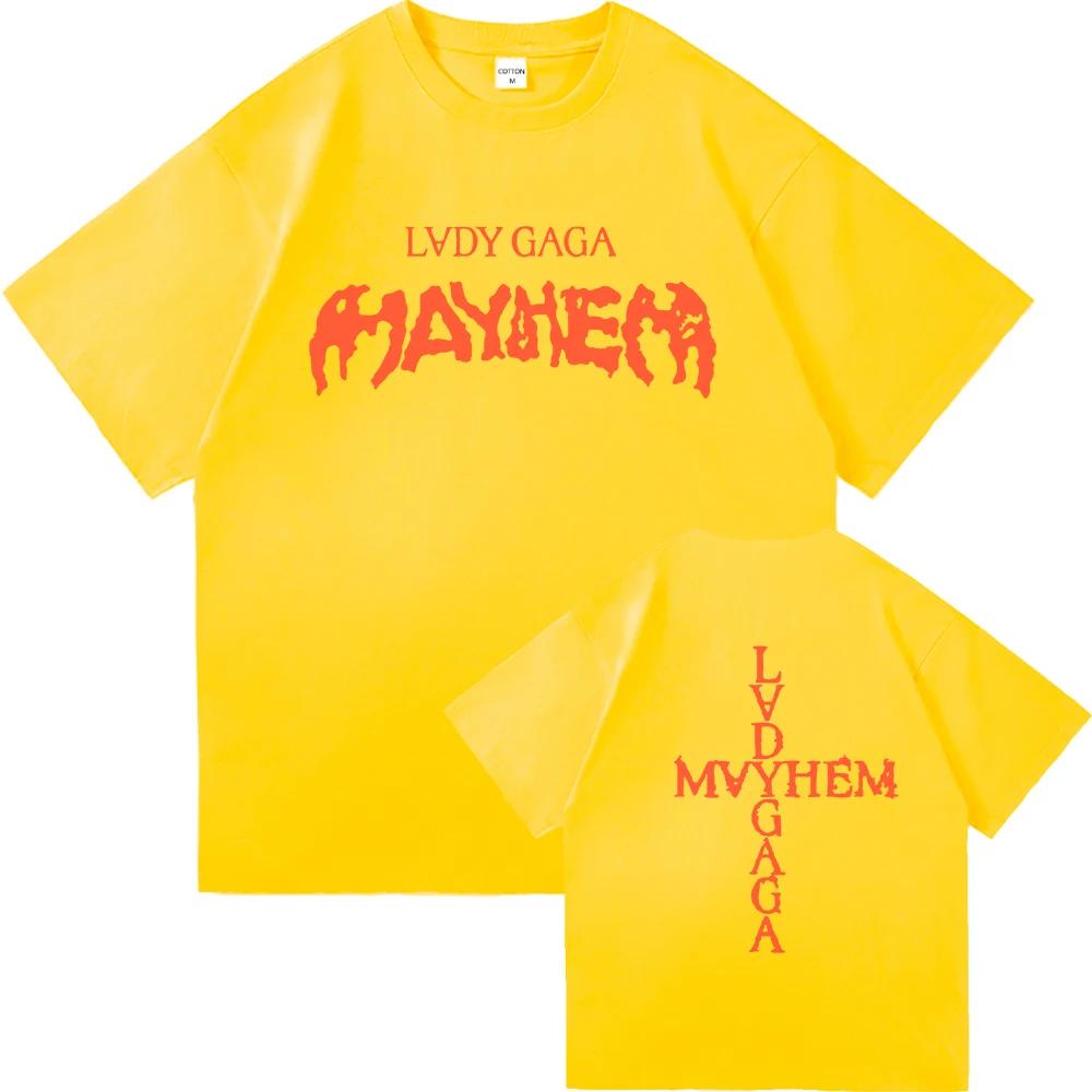 T-shirt Lady Gaga Mayhem 2025 Nuovo Album Moda Abbigliamento Uomo/Donna Retro Harajuku Vestiti di Alta Qualità per Fan T-shirt