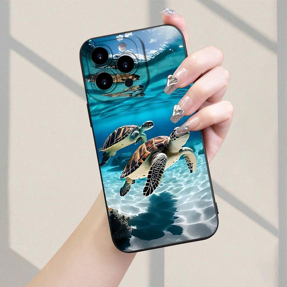 Sea Turtle Design Phone Case Suitable for iPhone 17 16 15 14 13 12 11 Pro/Max/Plus Anti Drop and Shockproof Back Cover