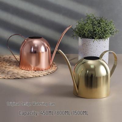 Hemispherical Stainless Steel Long Spout 1L Watering Can for Gardening and Bonsai