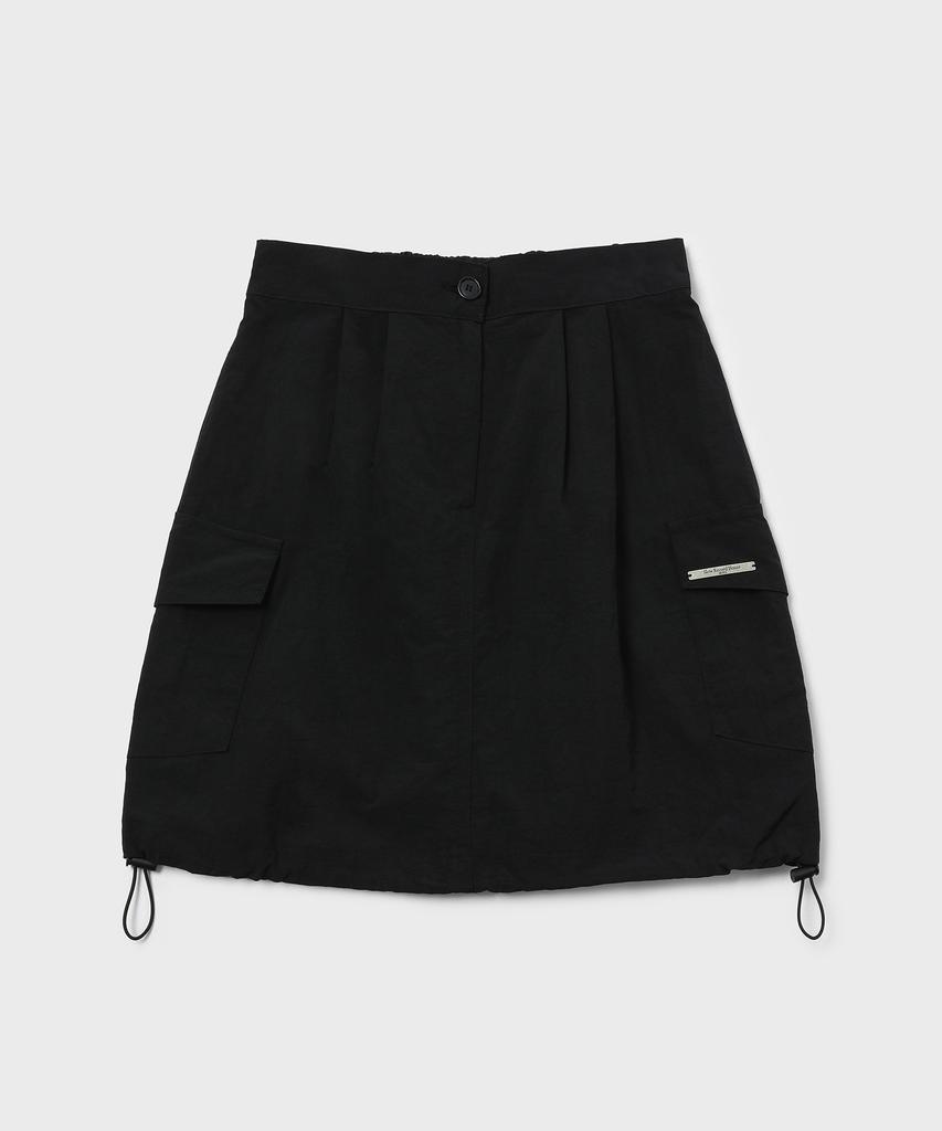Slow Record House Nylon Cargo Mini Skirt_Black