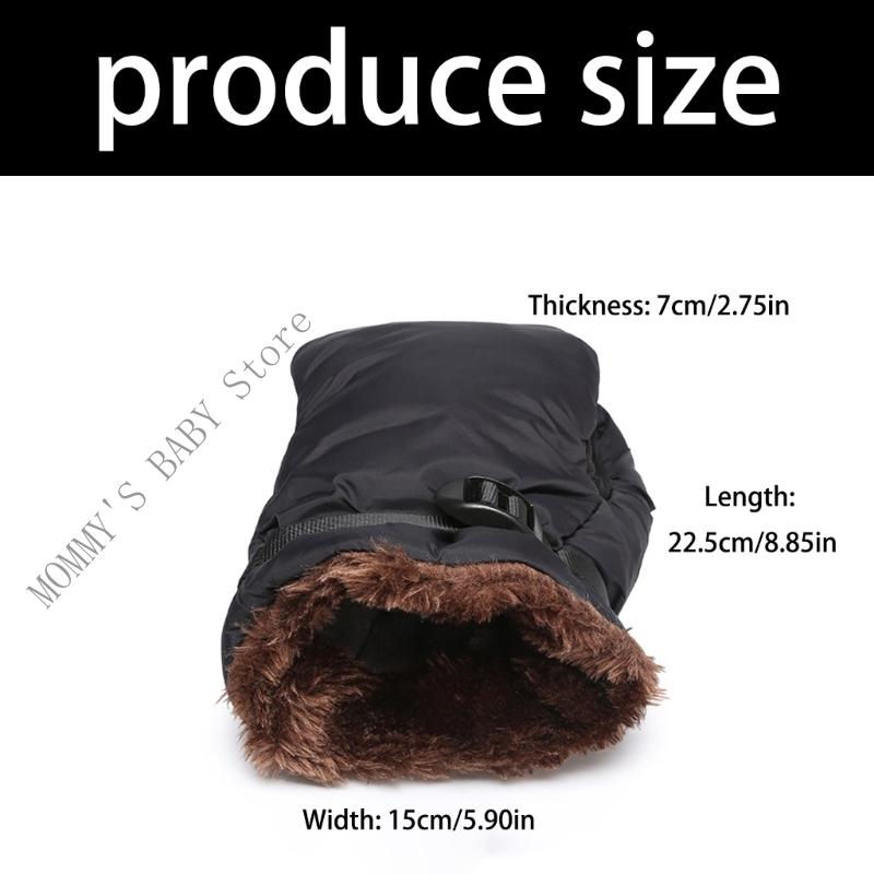 H3CD Windproof Baby Strollers Hand Muffs Soft Breathable Warm Gloves for Cold Winter Comfort Feature Soft Plush Lining