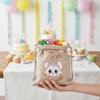 12 pieces/set Cartoon Easter Rabbit Gift Bag Vintage Reusable Rabbit Drawstring Bag Linen Easter Party Favor Holiday