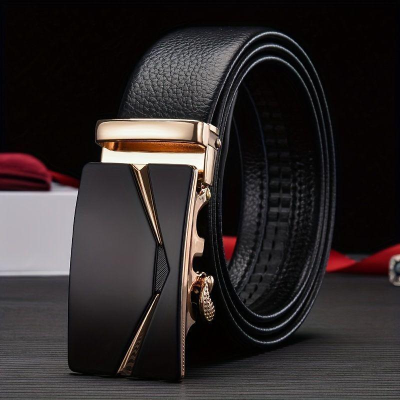 Trendy Youth & Middle-Aged Men's Genuine Leather Automatic Buckle Belt - Korean Style for Casual & Business Wear