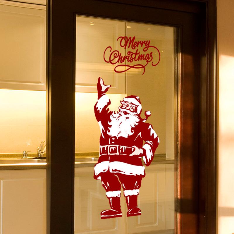 Christmas Window Glass Stickers: Santa Claus & Snowflake DIY Decorations