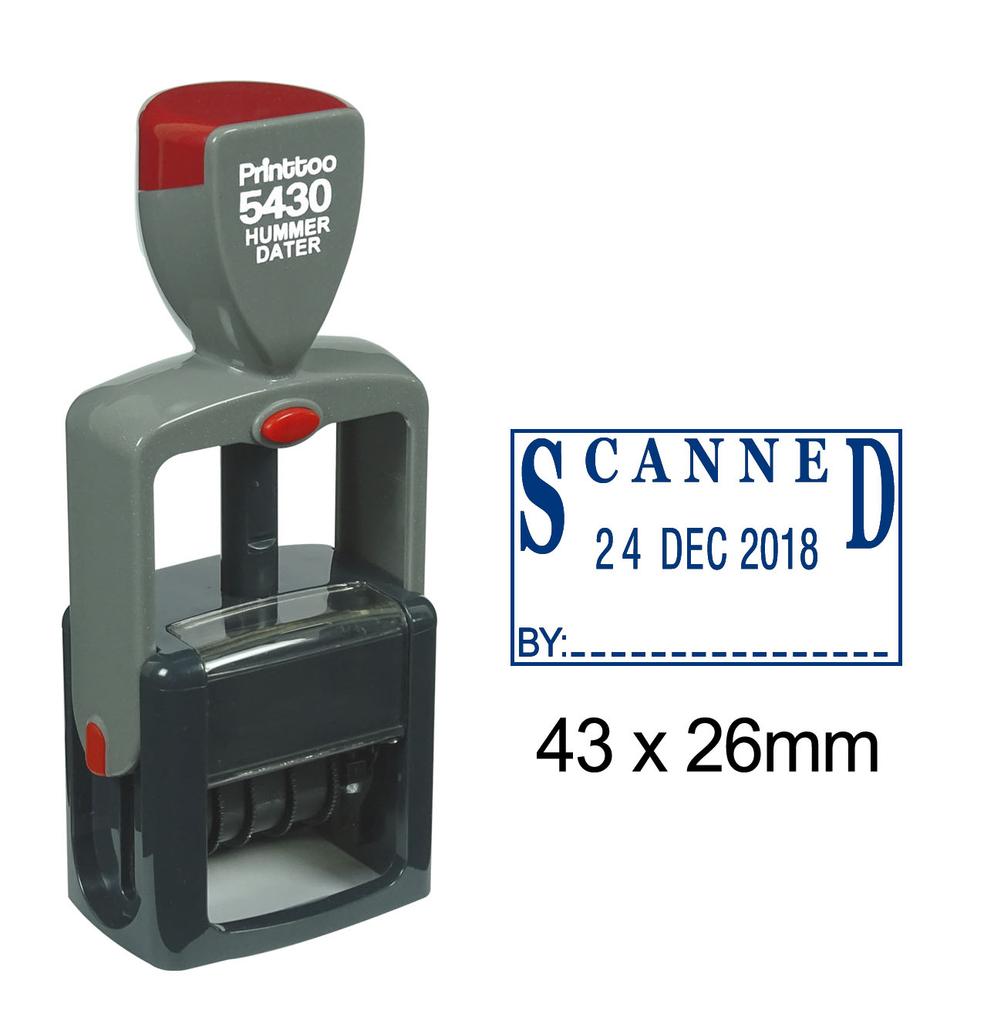 Printtoo Self Inking Heavy Duty Dater Stamp With Scanned By Text & Sign Space Date Rubber