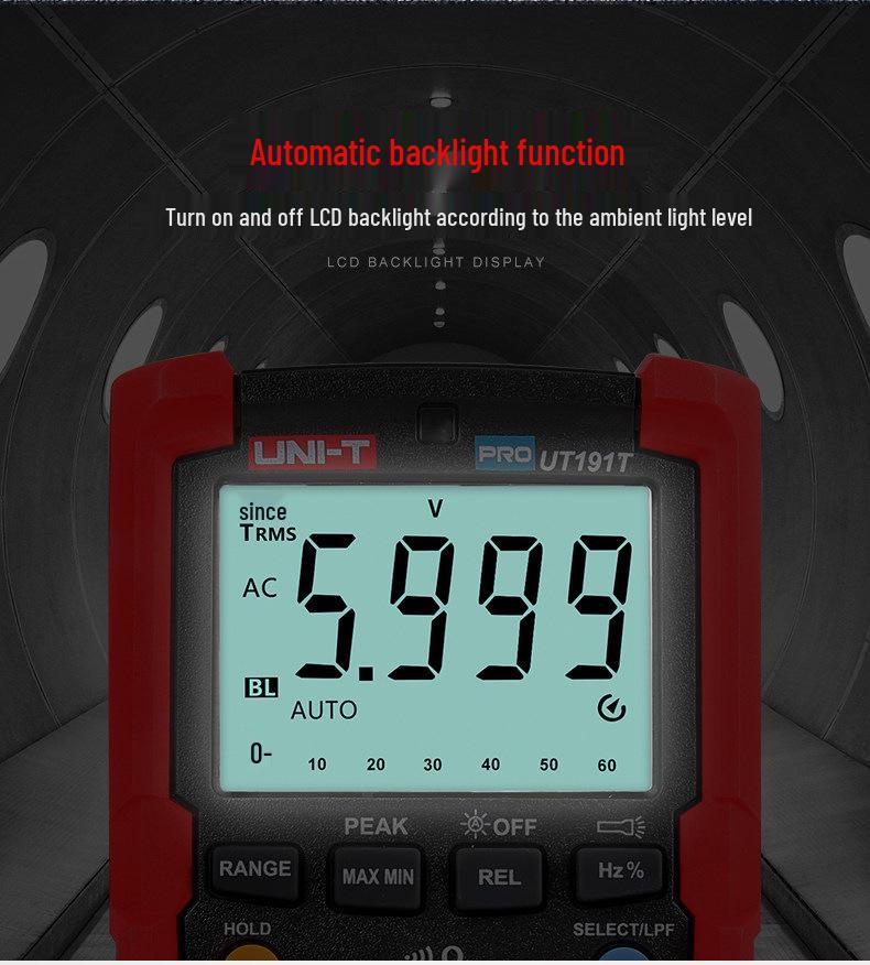 UNI-T UT191T High-Precision Digital Multimeter - Multifunctional, Auto-ranging, Anti-burn Electrician's Tool with Digital Display