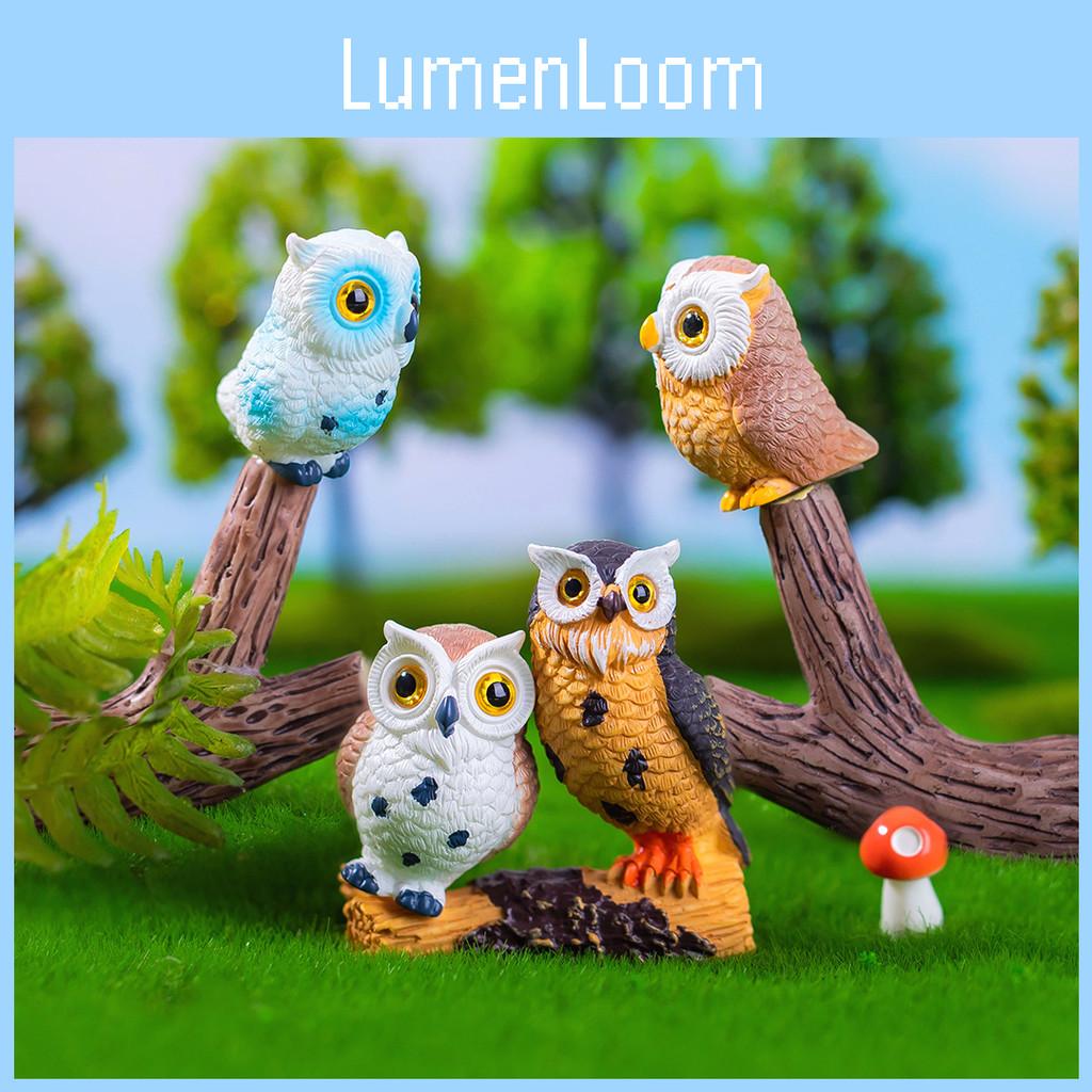 Adorable Resin Owl Figurine Miniature Garden Decor Cute Cartoon Animal Craft