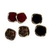 2025 Autumn/Winter Leopard Print Retro Square Earrings for Women - High-End Luxury Style
