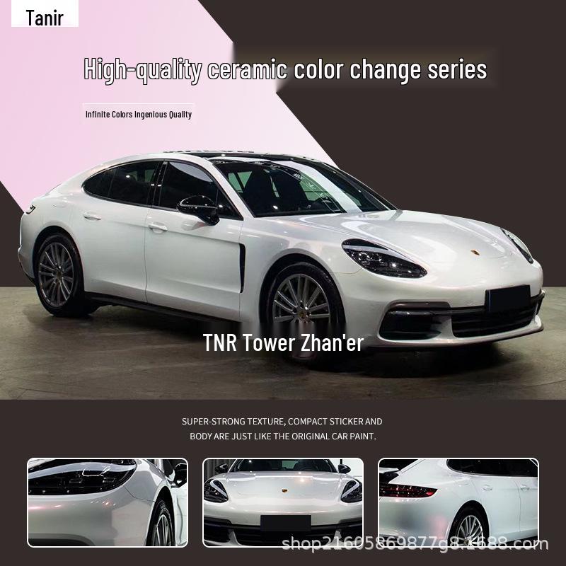 Super Bright Ceramic White To Purple Car Wrap: Durable Color-Changing Film for Body, Roof, and Hood