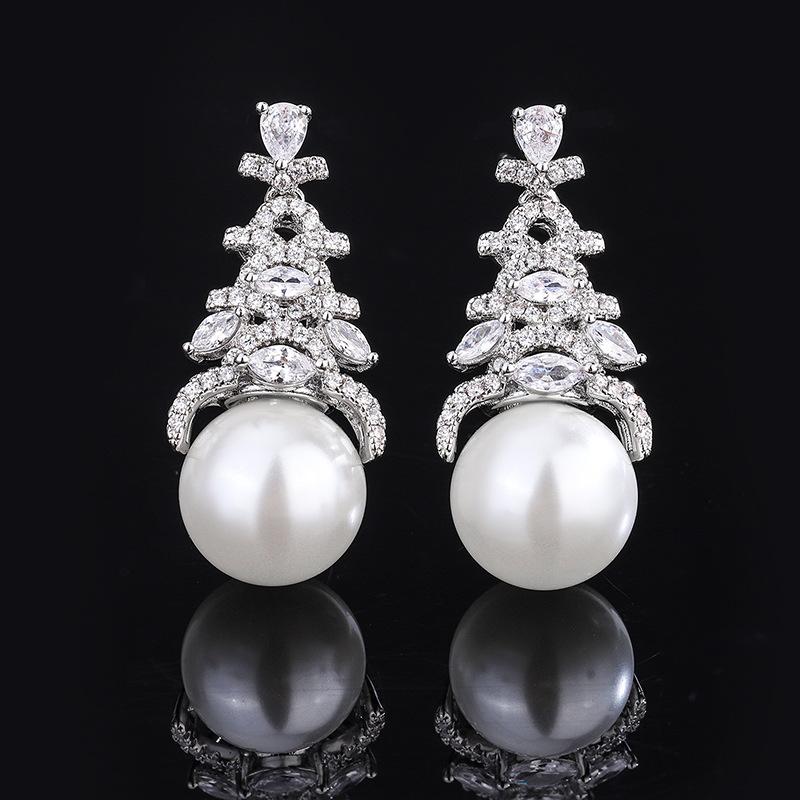 

Ювелирные изделия Медное основание с золотым покрытием Инкрустированные перламутром серьги-пусеты 12 мм