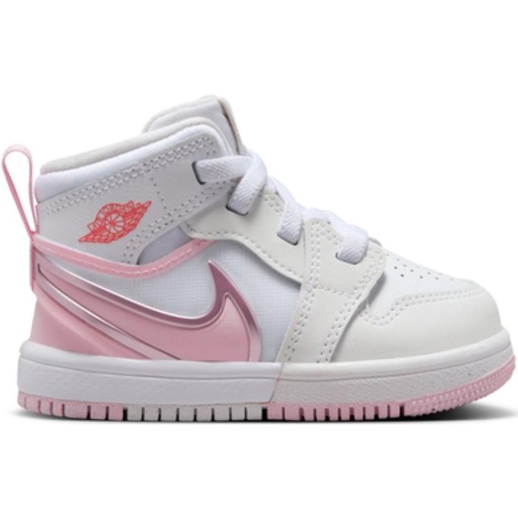 Air Jordan 1 Mid RM EasyOn TD Weiß Pink Foam Baby-Sneaker Fire-Red FQ1283-101
