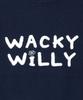 Wacky Willy Women'S Typographic Logo Color Block Short Sleeve Knit Navy