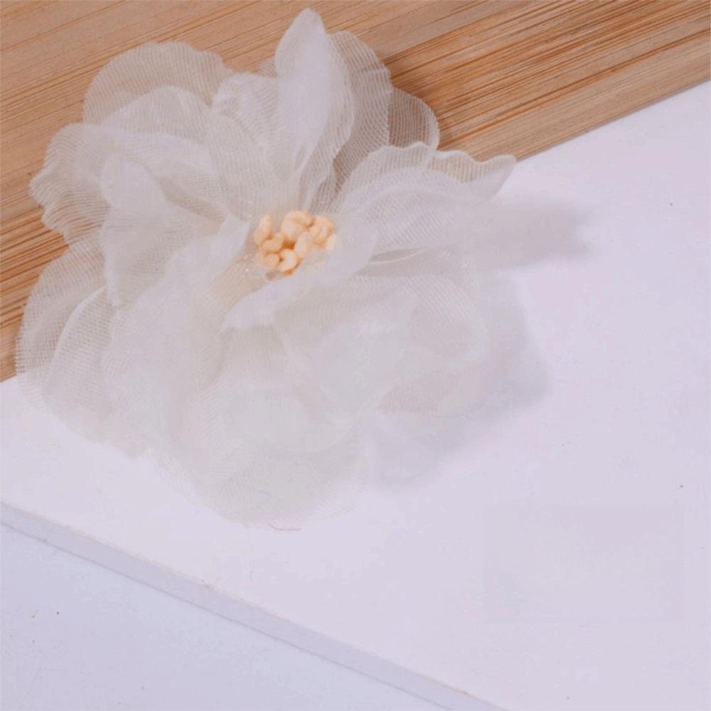10Pcs Colorful Organza Artificial Flower Appliques  for Wedding Dress Hats Decoration