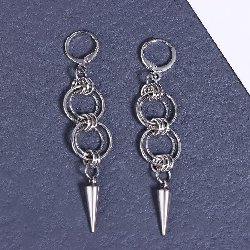 Punk Metal Piercing Curved Spike Earrings For Women Goth Grunge Aesthetic Rivet Earrings Jewelry Gift