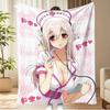 S-Super S-Sonico Nurse Cosplay Blanket, Anime Waifu Throw Blanket, Soft Flannel, Pink Medical Style, Otaku Bedroom Decor