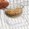 Bird Feeding Bowl Detachable Transparent Bowl Plastic Food Cup For Cage Convenient Hanging Seed Water Feeder for Parrots