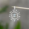 Labradorite Gemstone Evil Eye Sun Pendant 925 Sterling Silver Handmade Jewelry Unisex Pendant