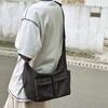 Men Solid Color Shoulder Bag Women Large Capacity Water-Repellent Commuter Crossbody Bag