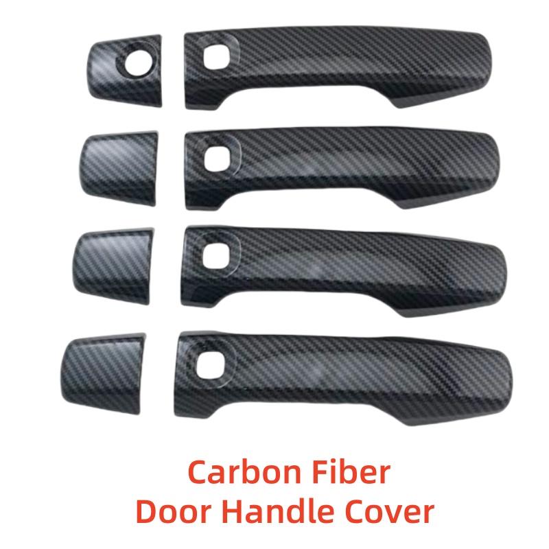 Car Carbon Door Handle Cover Protector For Toyota Land Cruiser FJ200 LC200 2008 2009 2010 2011 2012 2012 2014 2015 Paste Style