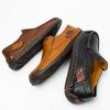 Fashion Handstitched Men's Cowhide Leather Loafers Outdoor Casual Slip-On Flat Sole Low-Cut Plus Size 47 48 Comfortable Breathable Shoes