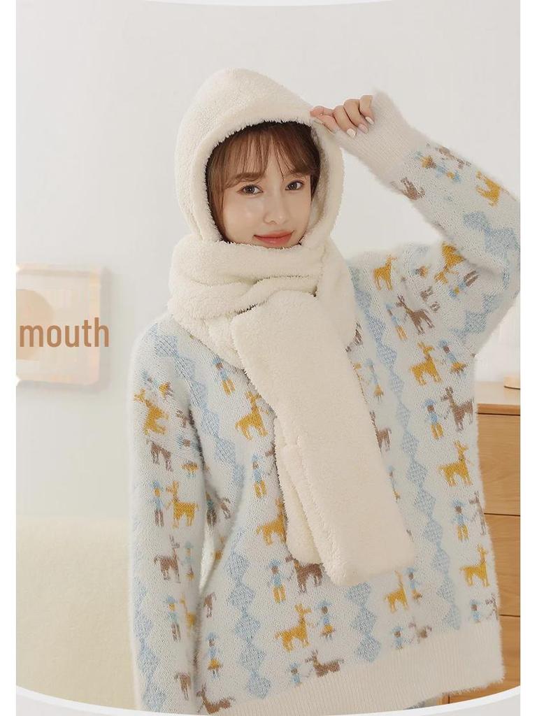 Set de Gorro de Invierno y Bufanda Doble para Mujer - Te Mantiene Caliente y Protege tus Orejas.