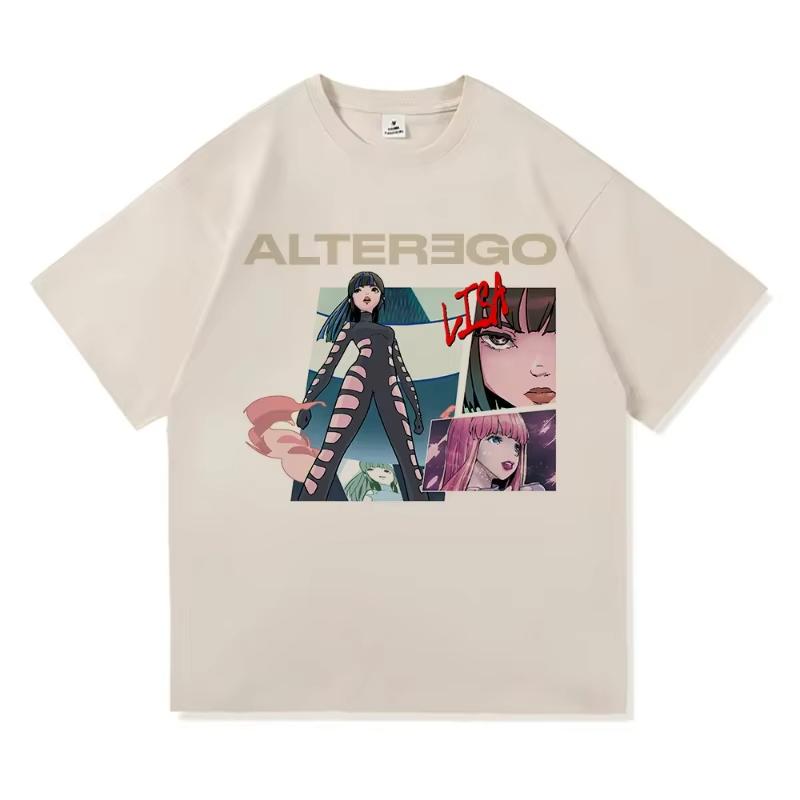 Lisa Alter Ego Tour 2025 T Shirt Fashion Men/Women Harajuku Aesthetic T-Shirt High Quality Anime Vintage Cotton Tees Shirts Tops