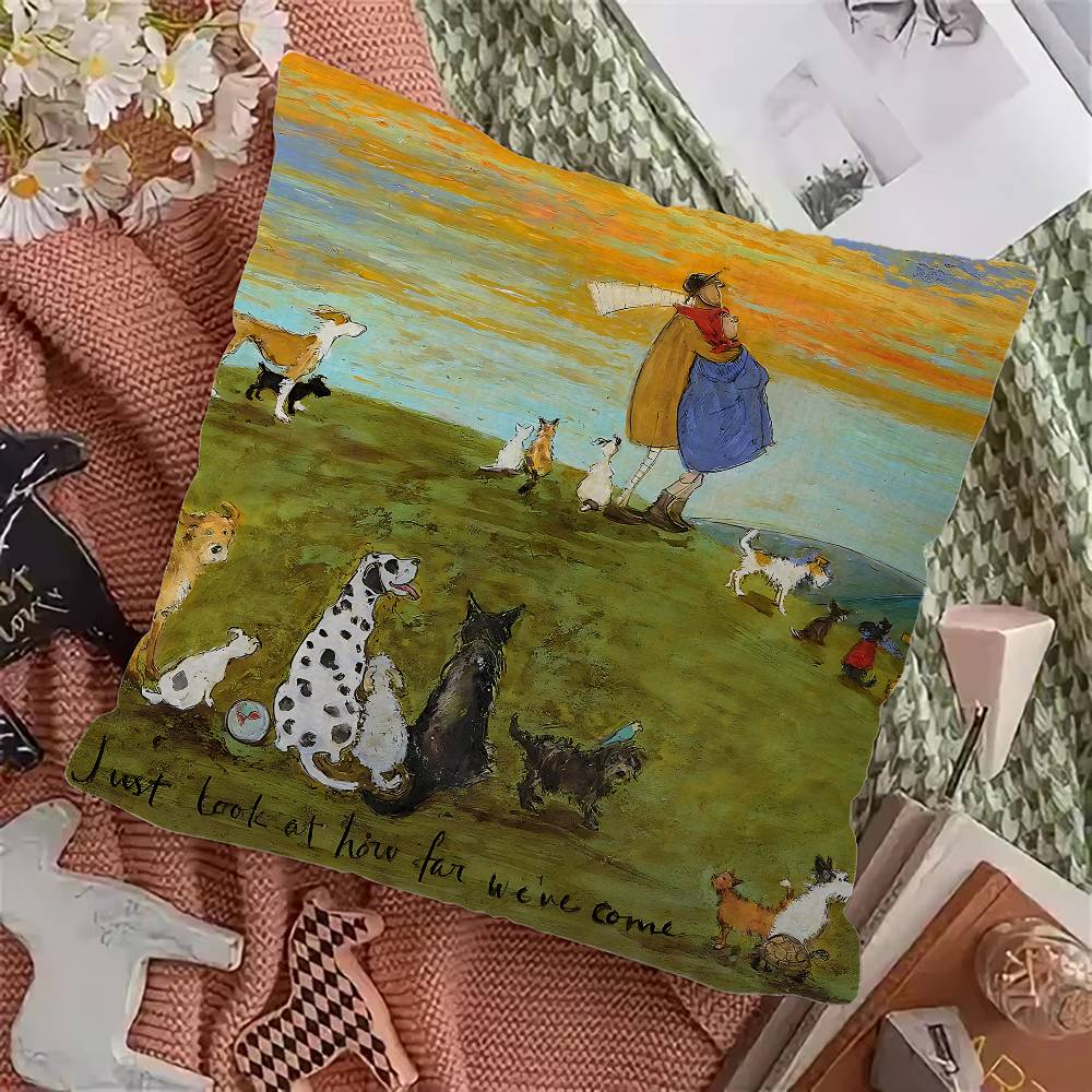 Sam Toft Art Abstract Landscape Pillow Cover for Bedroom Room and Living Room Sofa Decorative Cushion Cover