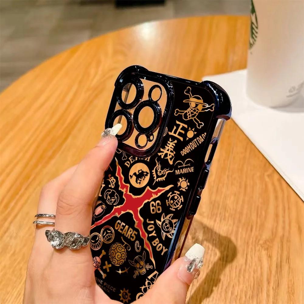Anime O-ones-l-luffys P-pieces Plating Phone Case For Samsung S26 S25 S24 S23 S22 Note20 Edge Plus Ultra 4G 5G Anti Fall Airbag
