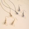 New Water Drop Necklace Water Drop Earrings Fashion Versatile Jewelry Set Daily Commuter Accessories