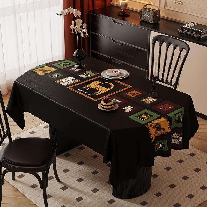 Red Tablecloth Oil-Proof And Waterproof Dining Table Cloth Household Living Room Non-Slip Wedding Coffee Table Cloth Table Anti-Scalding And Heat