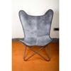 Vintage Butterfly Chair Home Decor Buffalo Leather Lounge Accent Relax Arm Chair