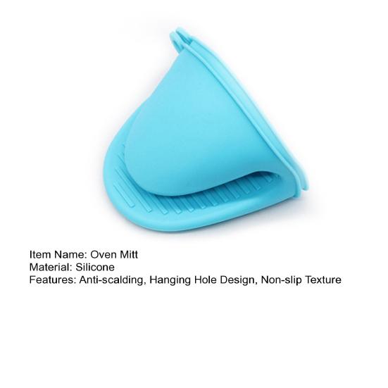 2Pcs Oven Mitt Non-Slip Hanging Ring Anti-scalding Silicone Baking Heat Insulation Hand Clip Holder Kitchen Gadget