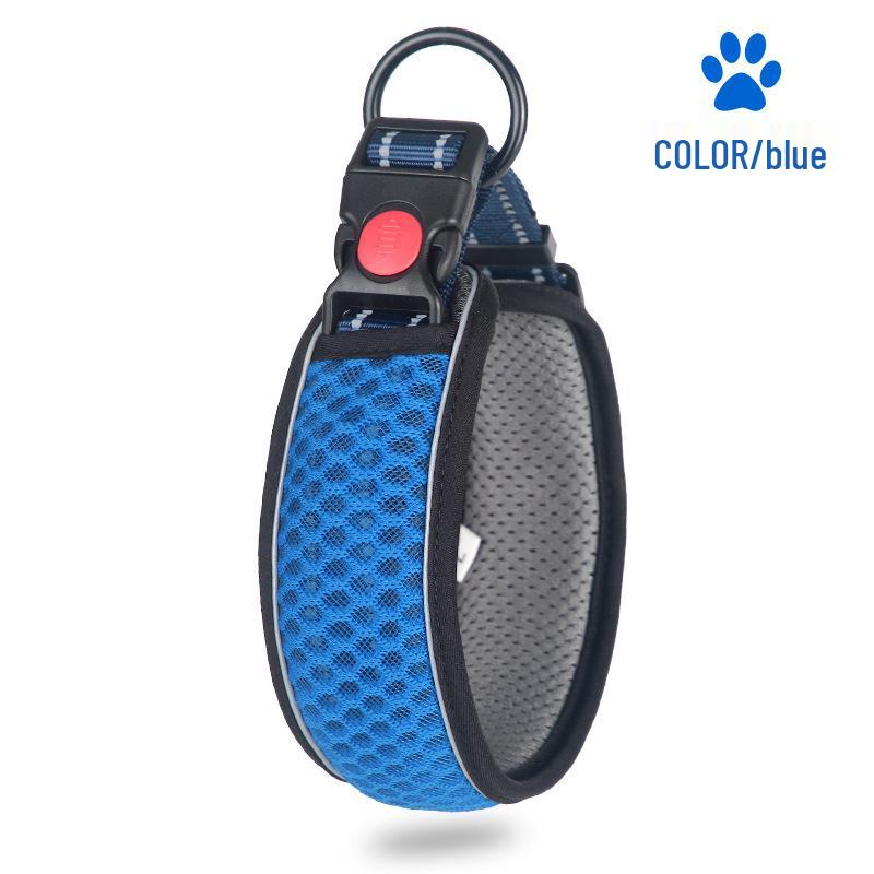 Regulowana, odblaskowa, oddychająca obroża spacerowa dla psa z siatki o strukturze plastra miodu