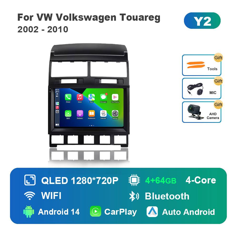 For VW Volkswagen Touareg 2002 - 2010 Car Radio Multimedia Player 4G GPS Navigation Android 14 WiFi DSP Stereo Touch Screen